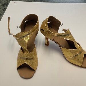 Elegant Gold Women's Heels dance heels